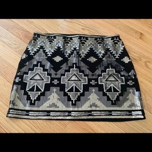 Express Sequined Mini Skirt